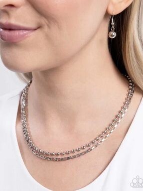 Paparazzi Laidback Layers Silver Necklace
